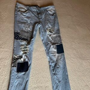Used LXRY Patched Skinny Jeans 34 x 32